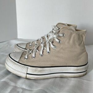 Converse High-Top Sneakers in Beige Size 9